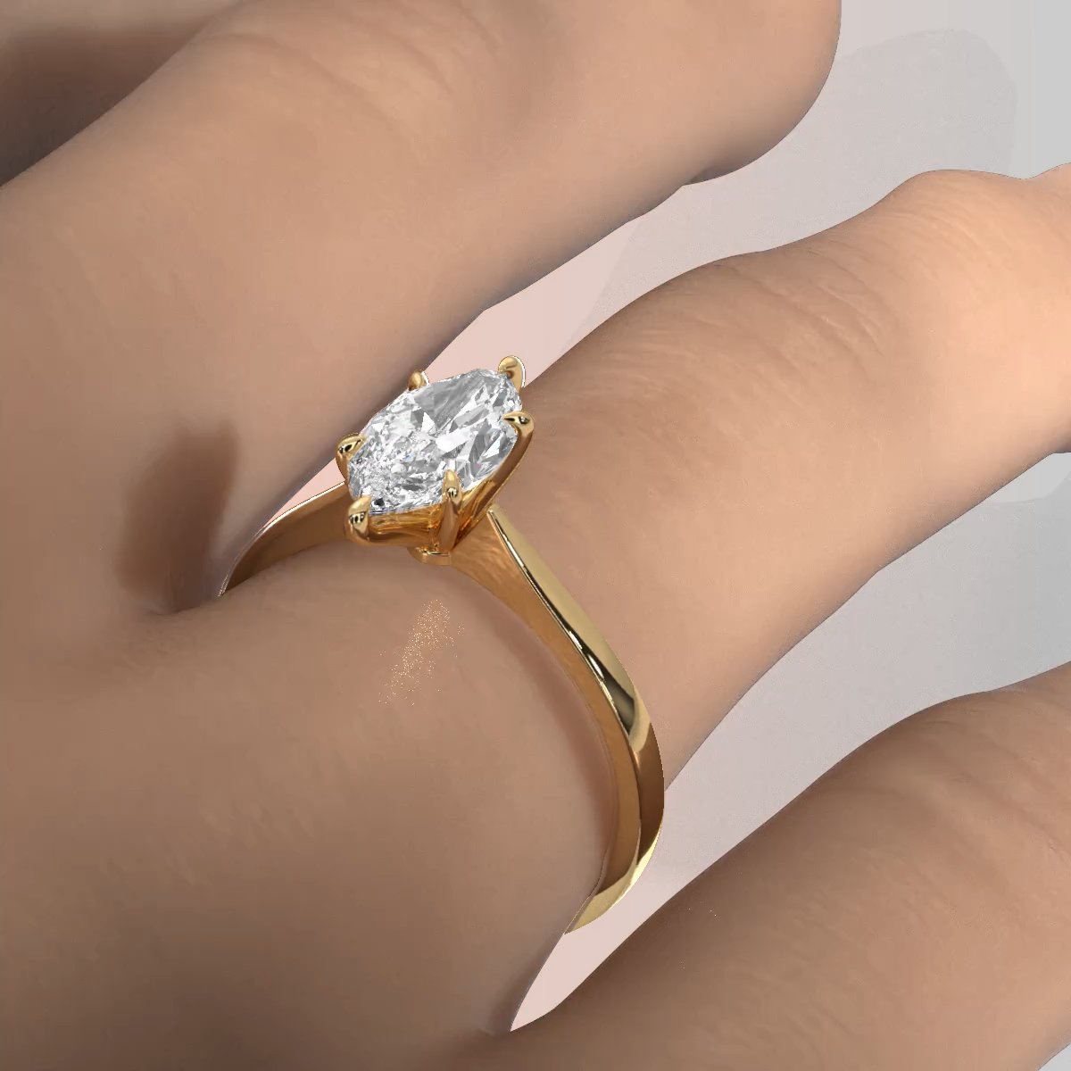 3g Lab Grown Diamond Tapper Solitaire IGI Certified Engagement Ring Setting 2mm 1.00 Ctw.